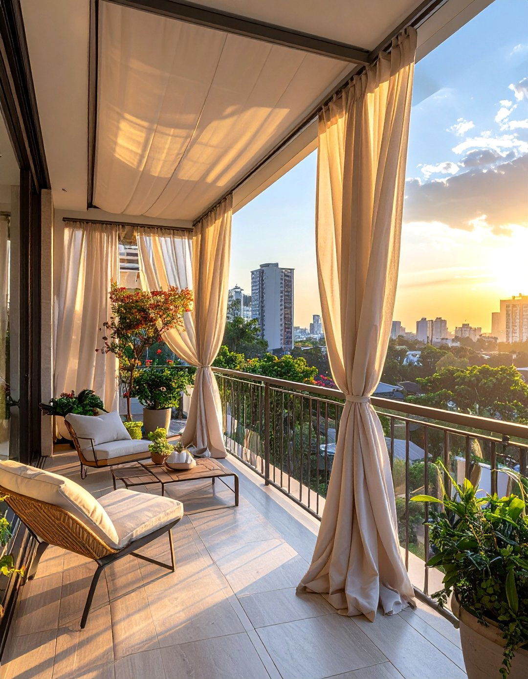 Outdoor Curtain Privacy Screens - 20 Second Story Balcony Ideas for Stunning Views