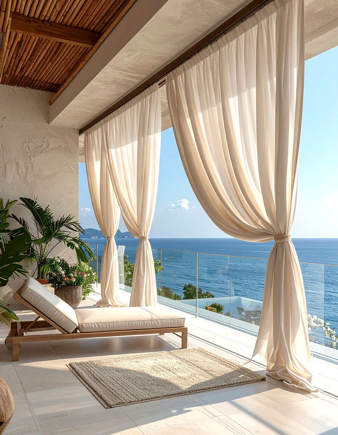 Outdoor Fabric Curtain Balcony Divider - 20 Balcony Divider Ideas for Privacy and Style