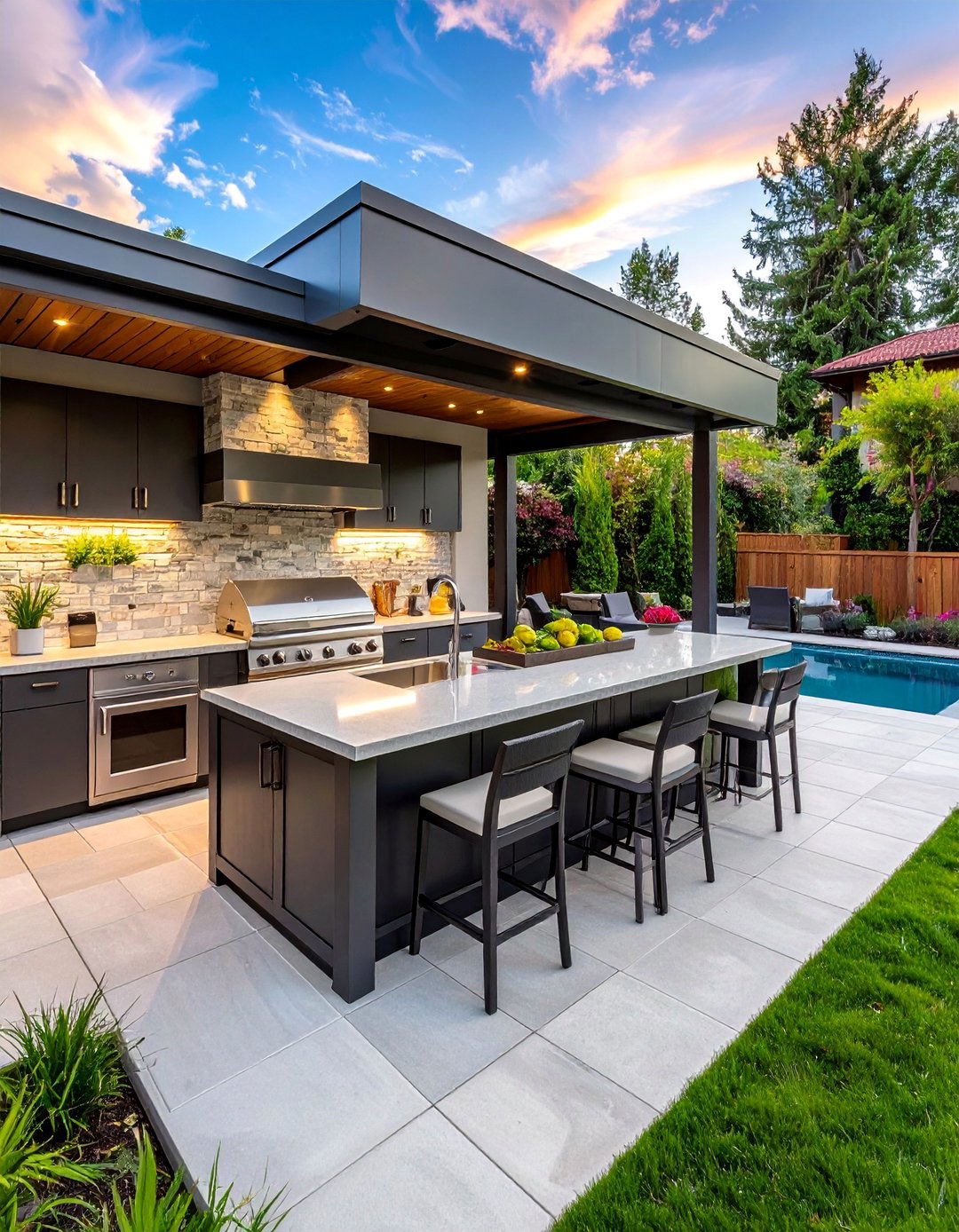 Outdoor Kitchen and Grilling Station - 30 Patio Deck Ideas to Elevate Your Outdoor Living