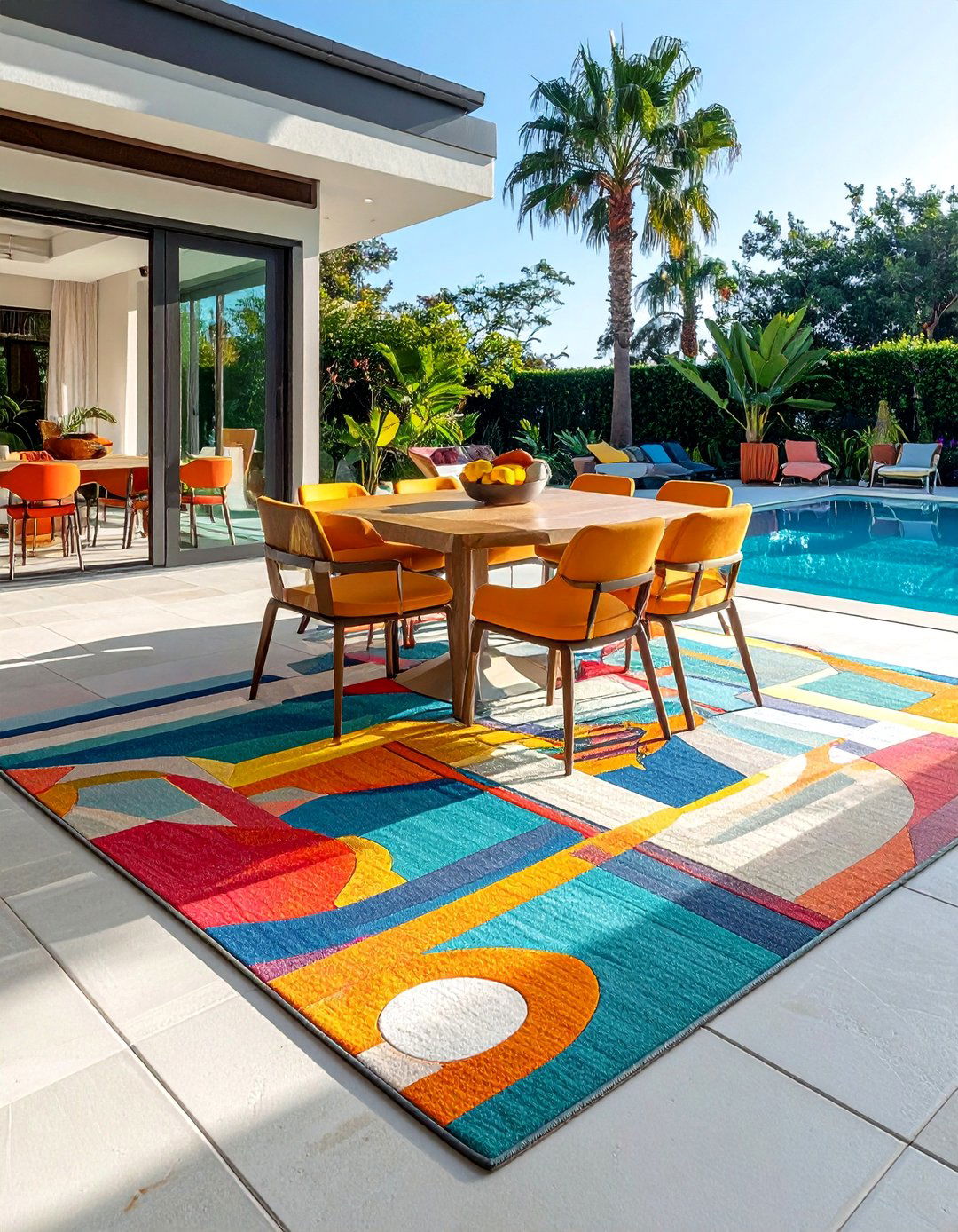 Outdoor Rugs for Defined Spaces - 20 Pool Furniture Ideas for a Relaxing Outdoor Space