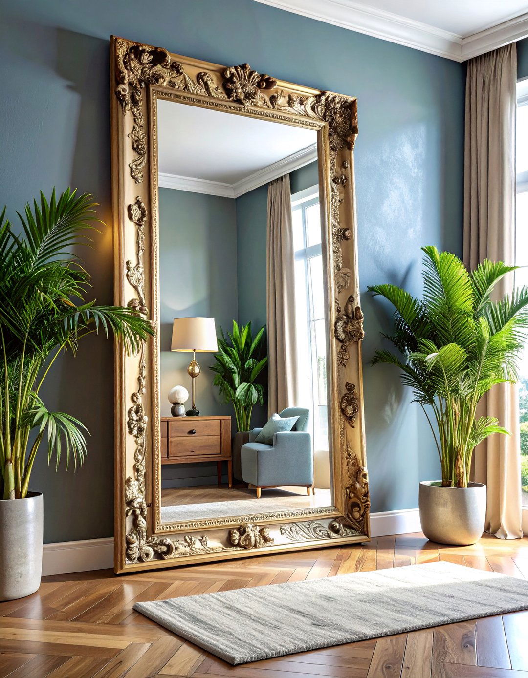 Oversized Statement Mirror - 40 Wall Decor Ideas to Transform Any Room