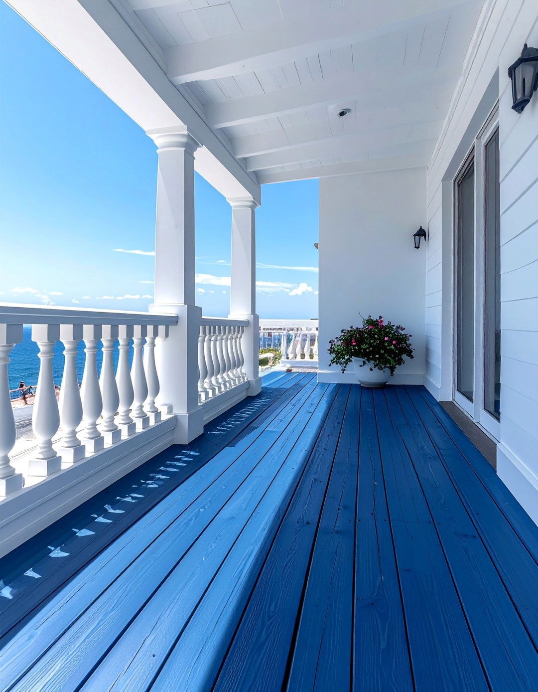 Painted Wood Floorboards on a Balcony - 25 Balcony Flooring Ideas to Enhance Your Outdoor Space