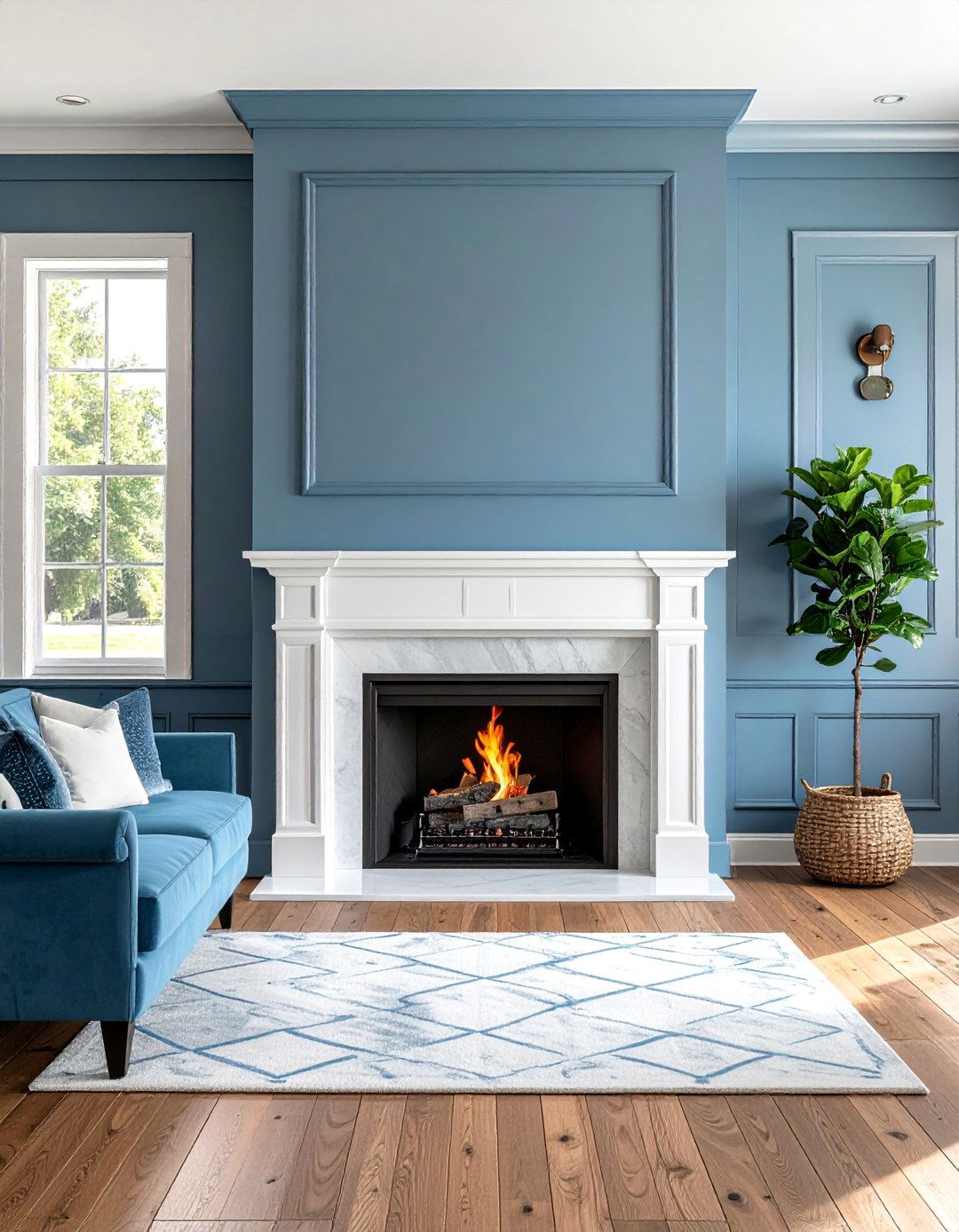 Painted Wood Paneling Fireplace Wall - 25 Stunning Two-Story Fireplace Design Ideas