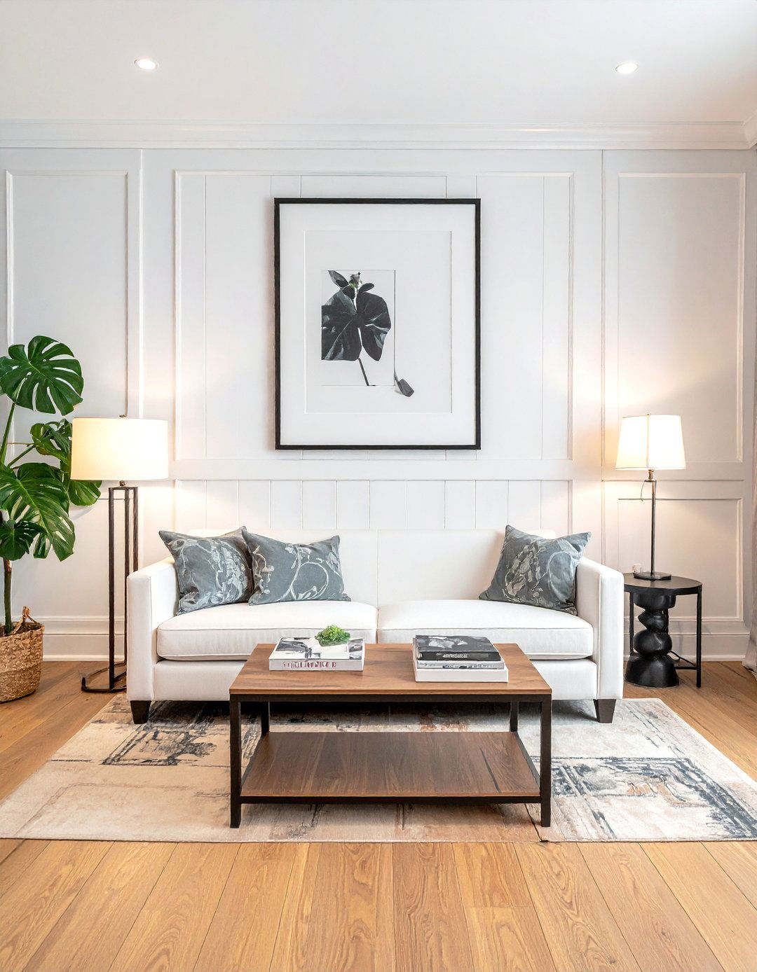 Panelled Wall Photo Display - 40 Photo Wall Ideas to Personalize Your Living Space