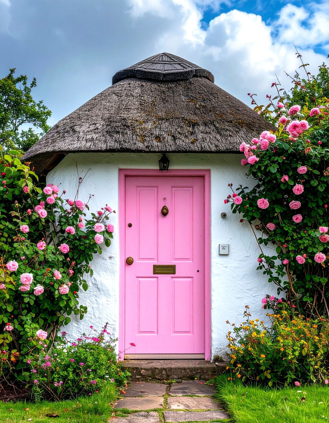 Pastel Pink Front Door for a Charming Cottage - 20 Pink Front Door Ideas for a Charming Entrance