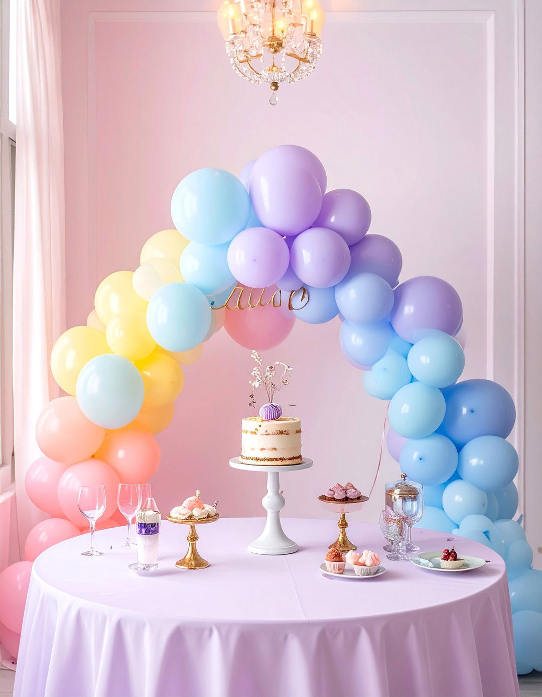 Pastel Rainbow Balloon Centerpiece - 25 Balloon Centerpiece Ideas for Any Celebration