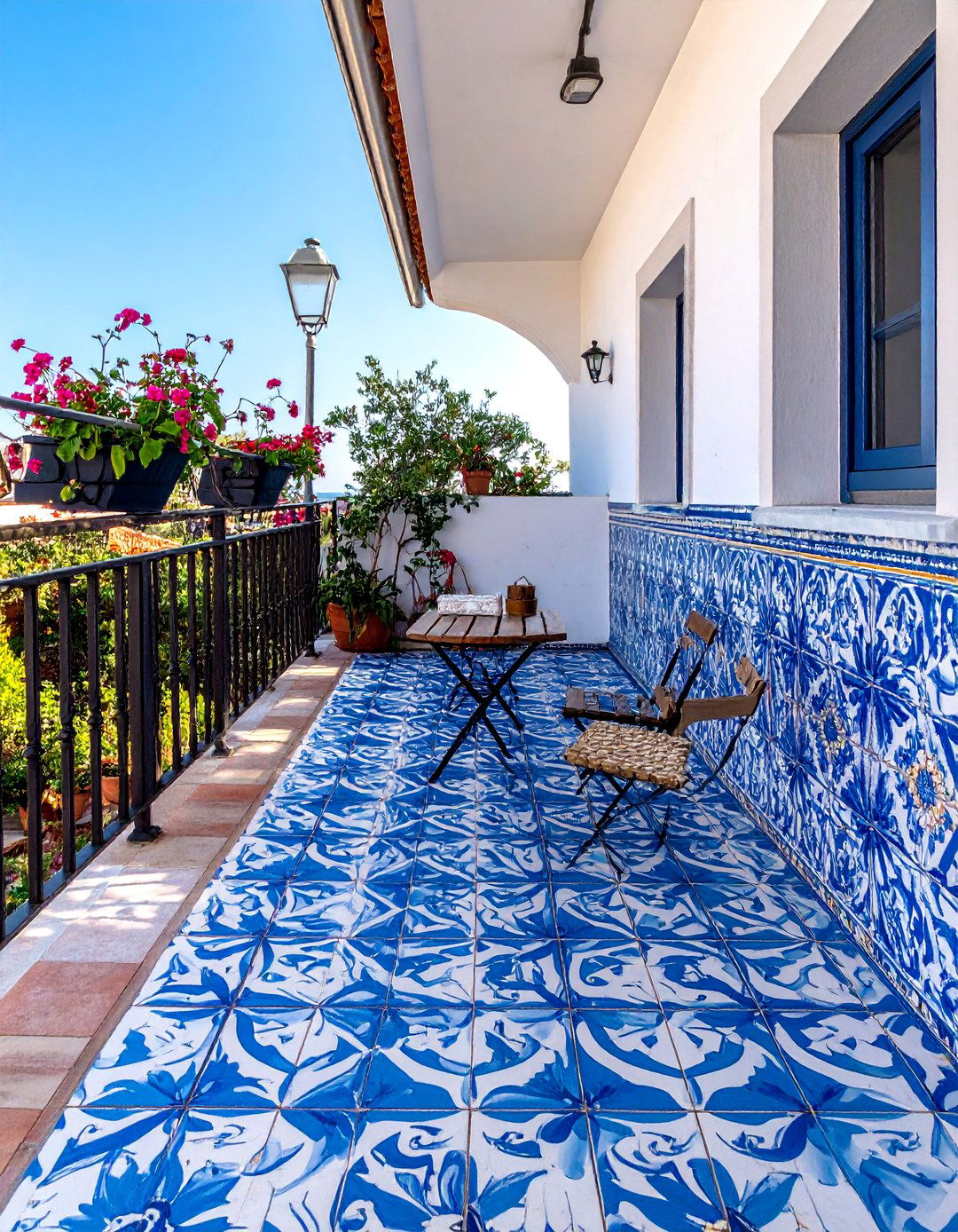 Patterned Ceramic Tiles for a Decorative Balcony - 25 Balcony Flooring Ideas to Enhance Your Outdoor Space