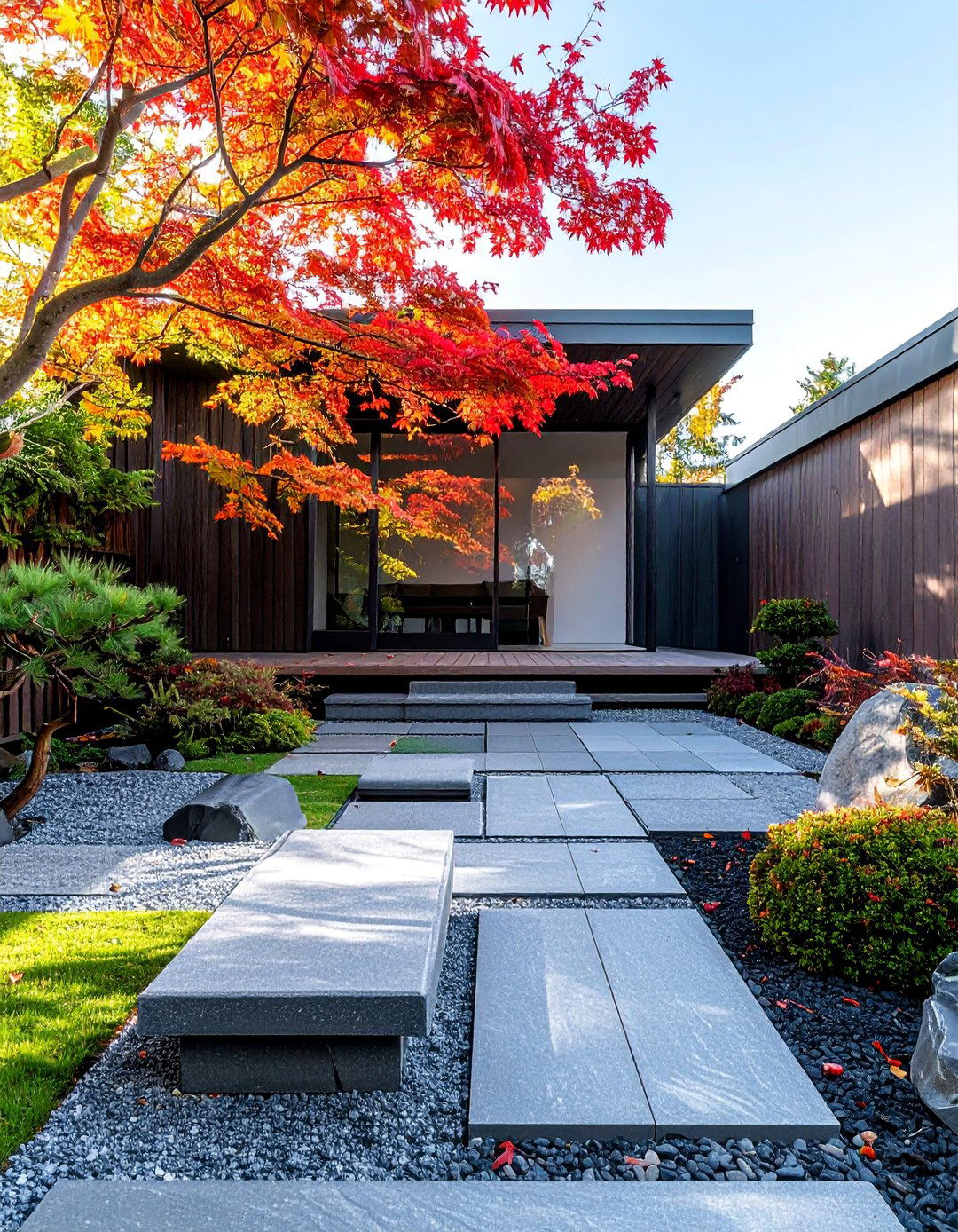 Paver Patio with a Zen Garden Influence - 40 Beautiful Paver Patio Ideas for Outdoor Living