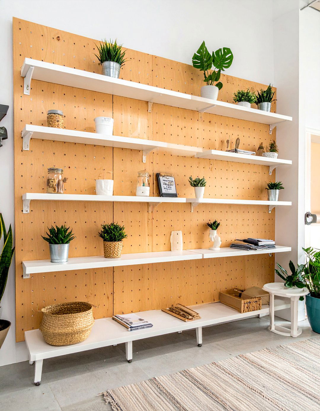 Pegboard Accent Wall - 25 Accent Wall Ideas to Transform Your Home Decor