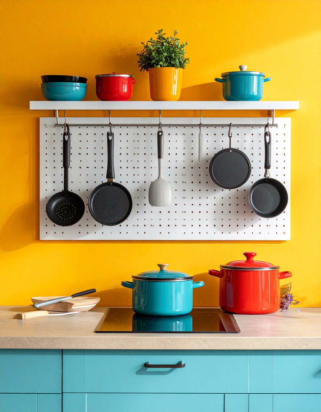 Pegboard Organization Systems - 40 Small Kitchen Ideas for Efficient and Stylish Spaces
