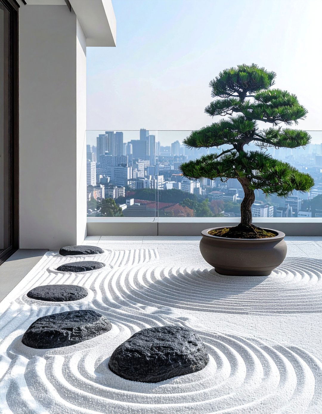 Penthouse Balcony Featuring a Zen Garden - 20 Penthouse Balcony Ideas for Urban Outdoor Living