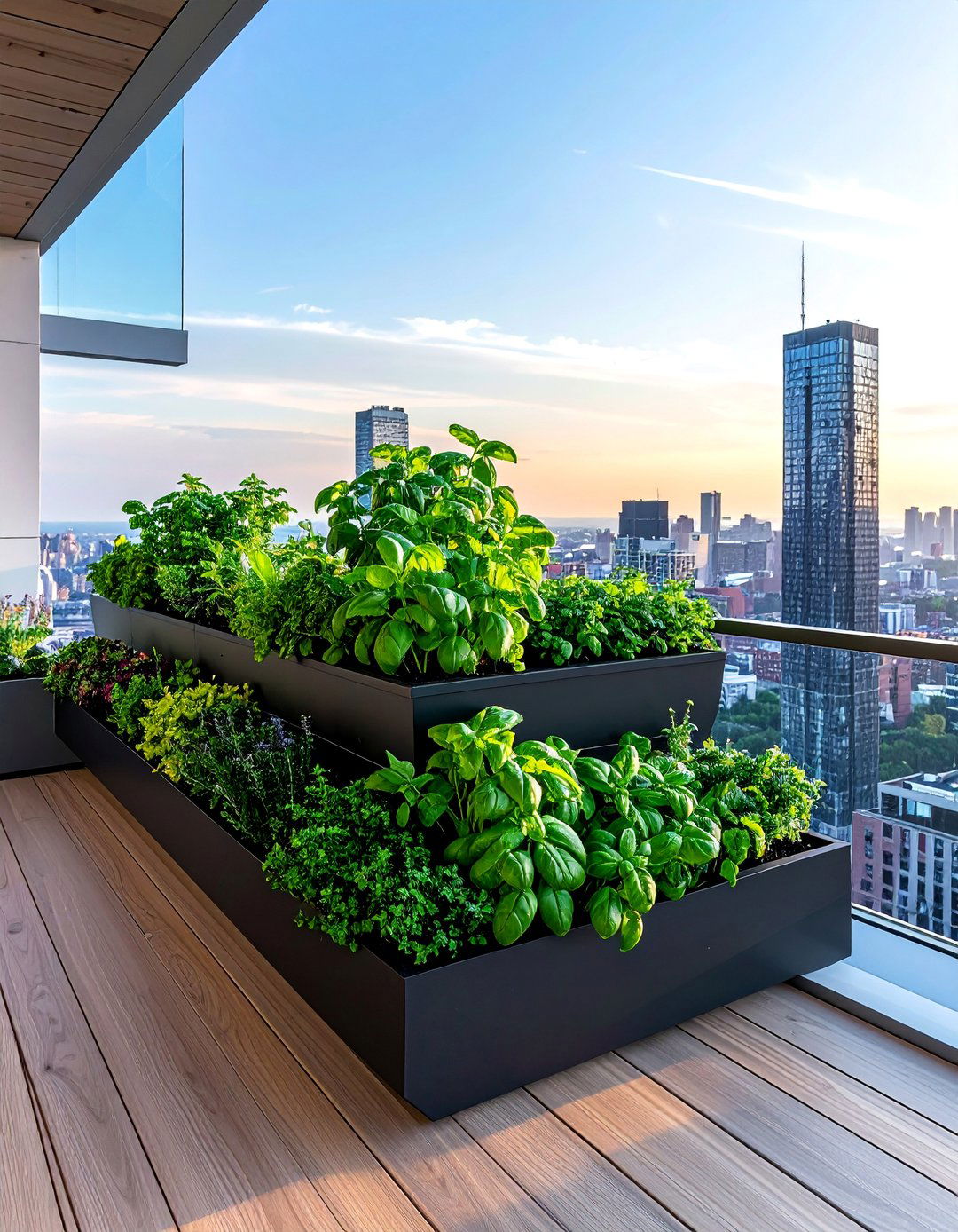 Penthouse Balcony with a Vertical Herb Garden - 20 Penthouse Balcony Ideas for Urban Outdoor Living