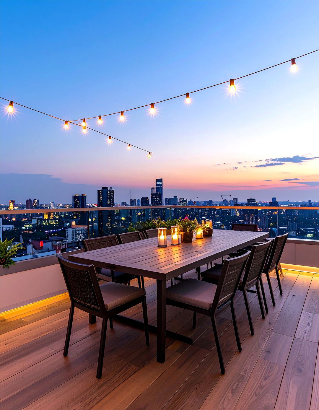 Penthouse Balcony with an Alfresco Dining Area - 20 Penthouse Balcony Ideas for Urban Outdoor Living
