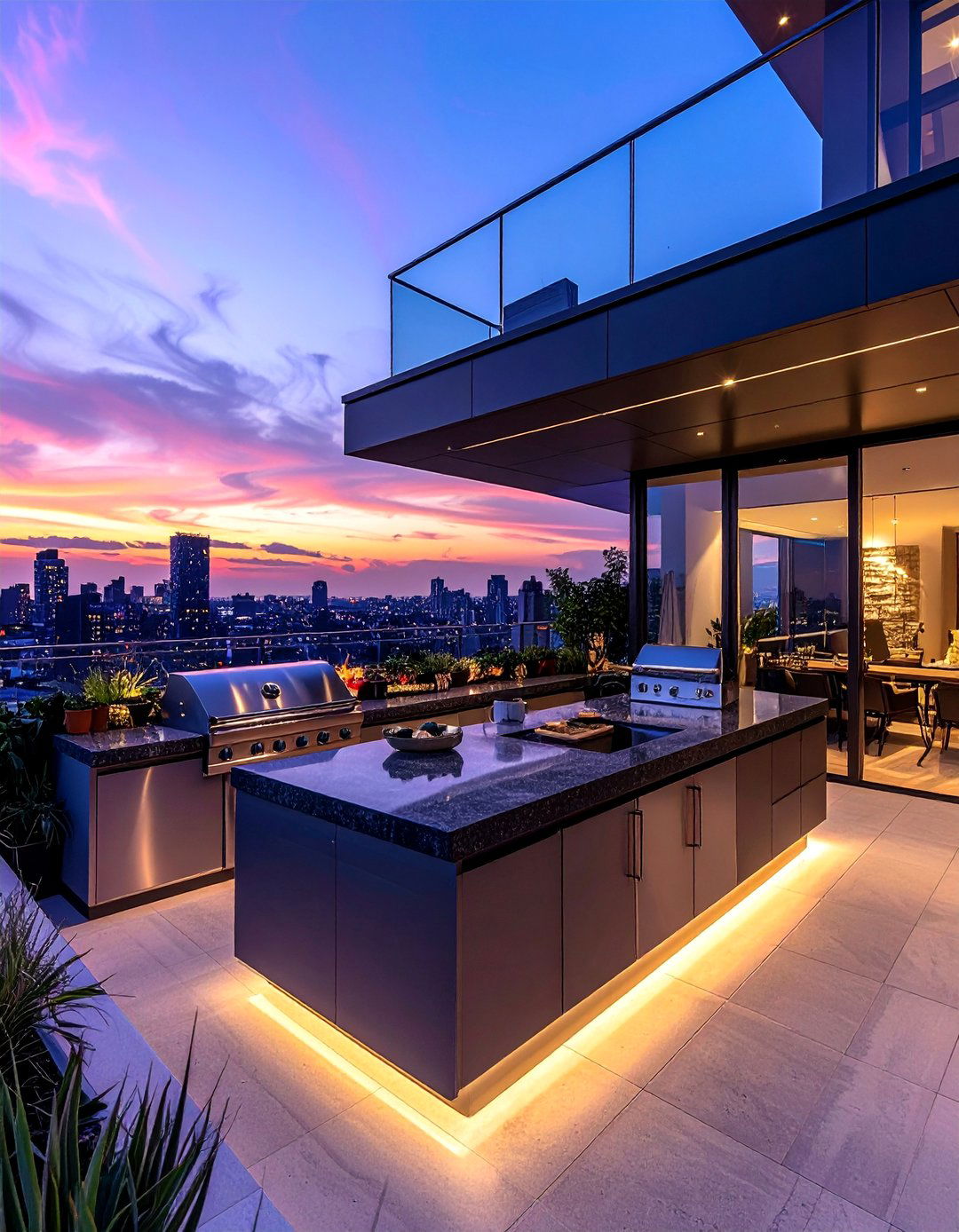 Penthouse Balcony with an Outdoor Kitchen - 20 Penthouse Balcony Ideas for Urban Outdoor Living
