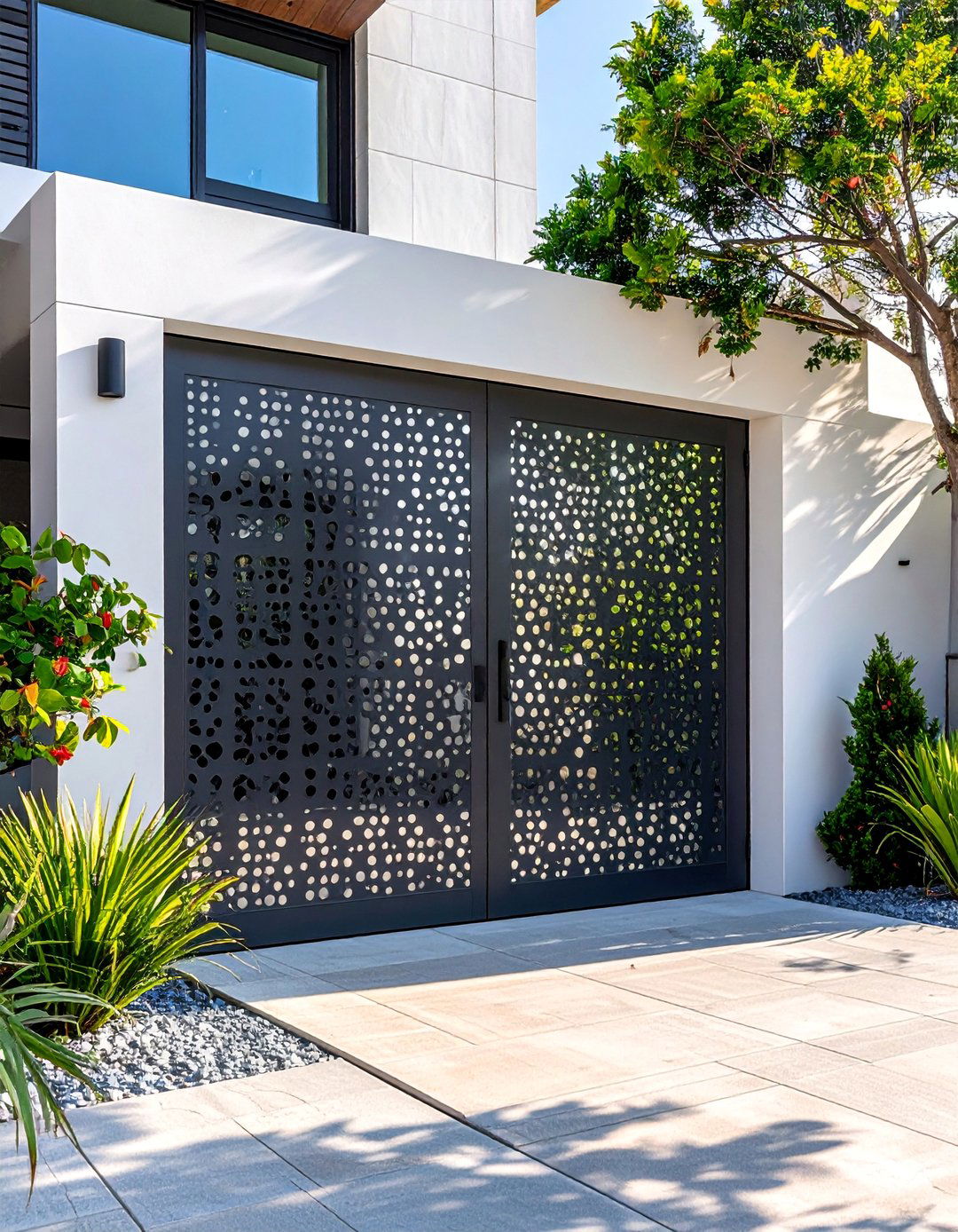 Perforated Metal Pattern Gates - 30 Sliding Gate Design Ideas for Modern Homes