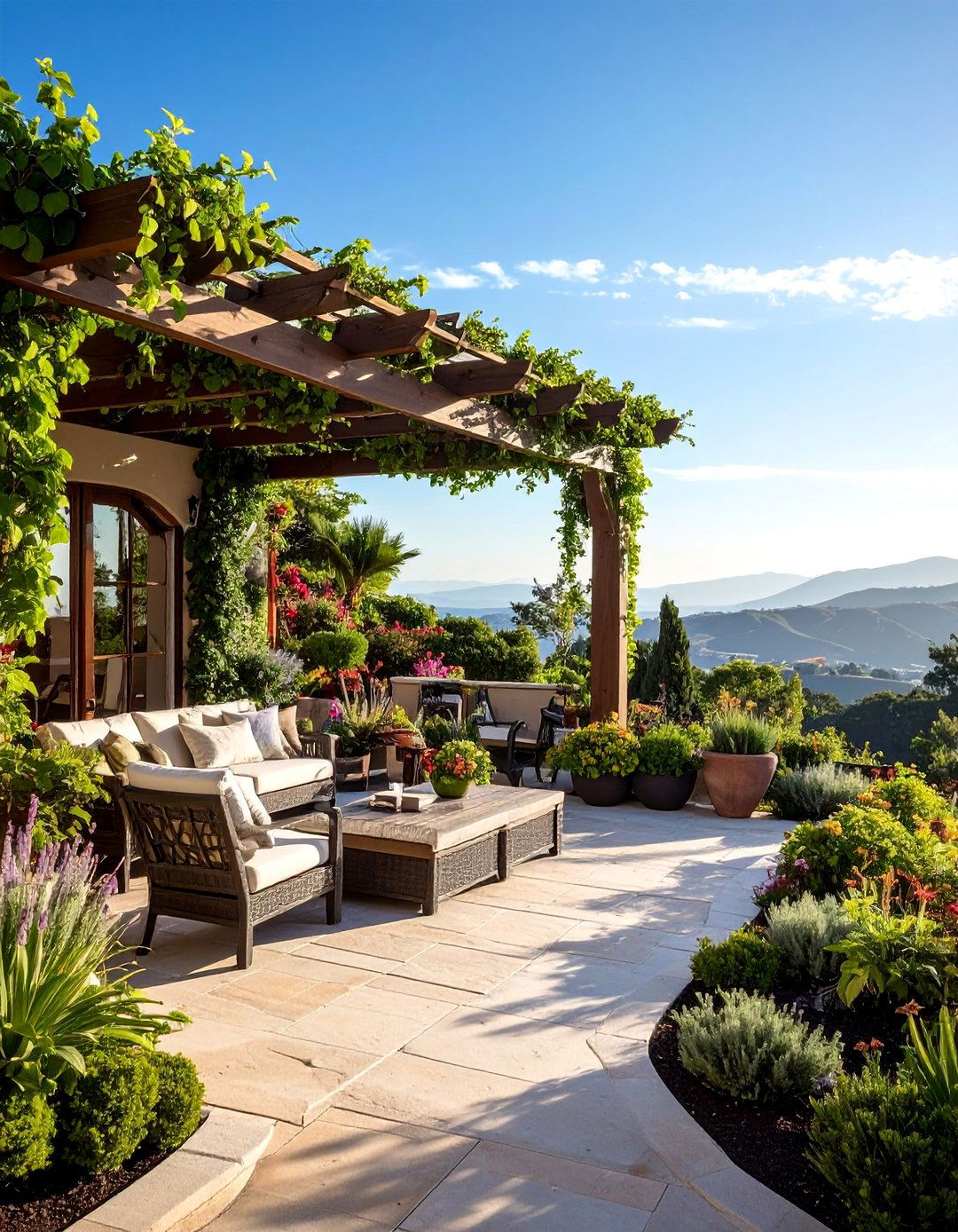 Pergola Covered Terraces - 25 Down Sloped Backyard Ideas for Unique Landscaping