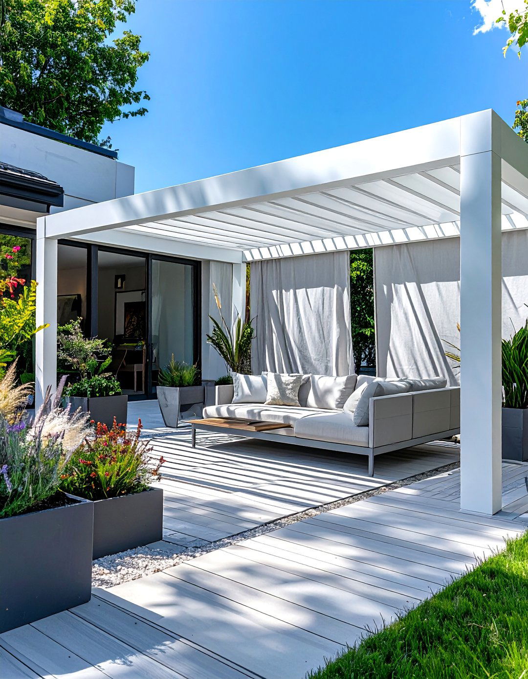 Pergola with Integrated Privacy Screens - 20 Modern Pergola Ideas for a Stunning Outdoor Space