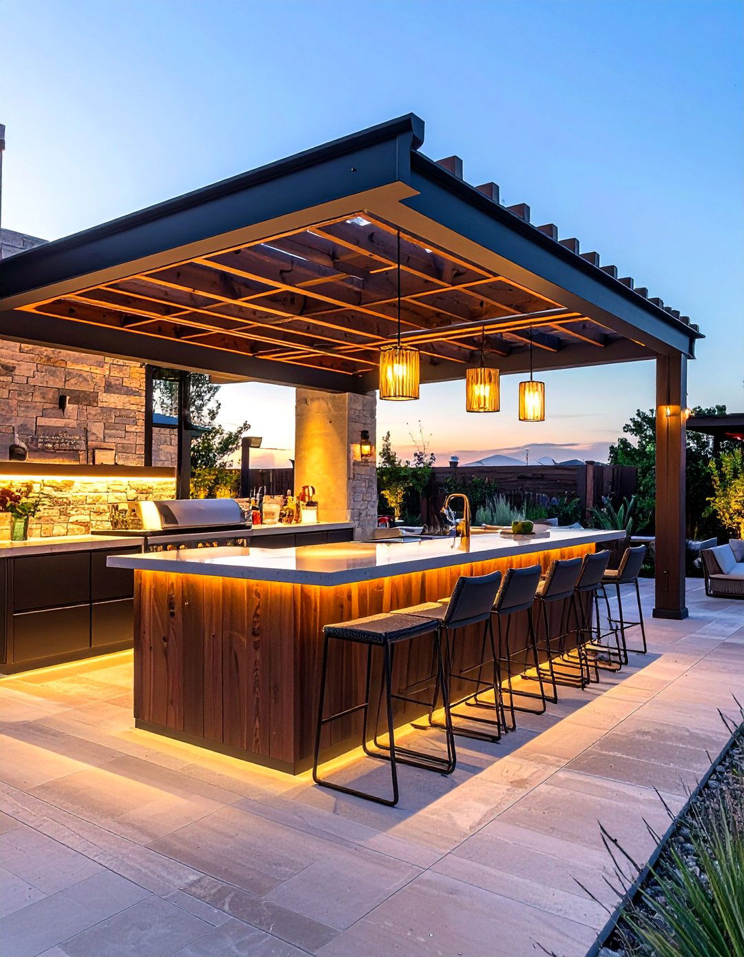 Pergola with an Outdoor Bar - 20 Modern Pergola Ideas for a Stunning Outdoor Space