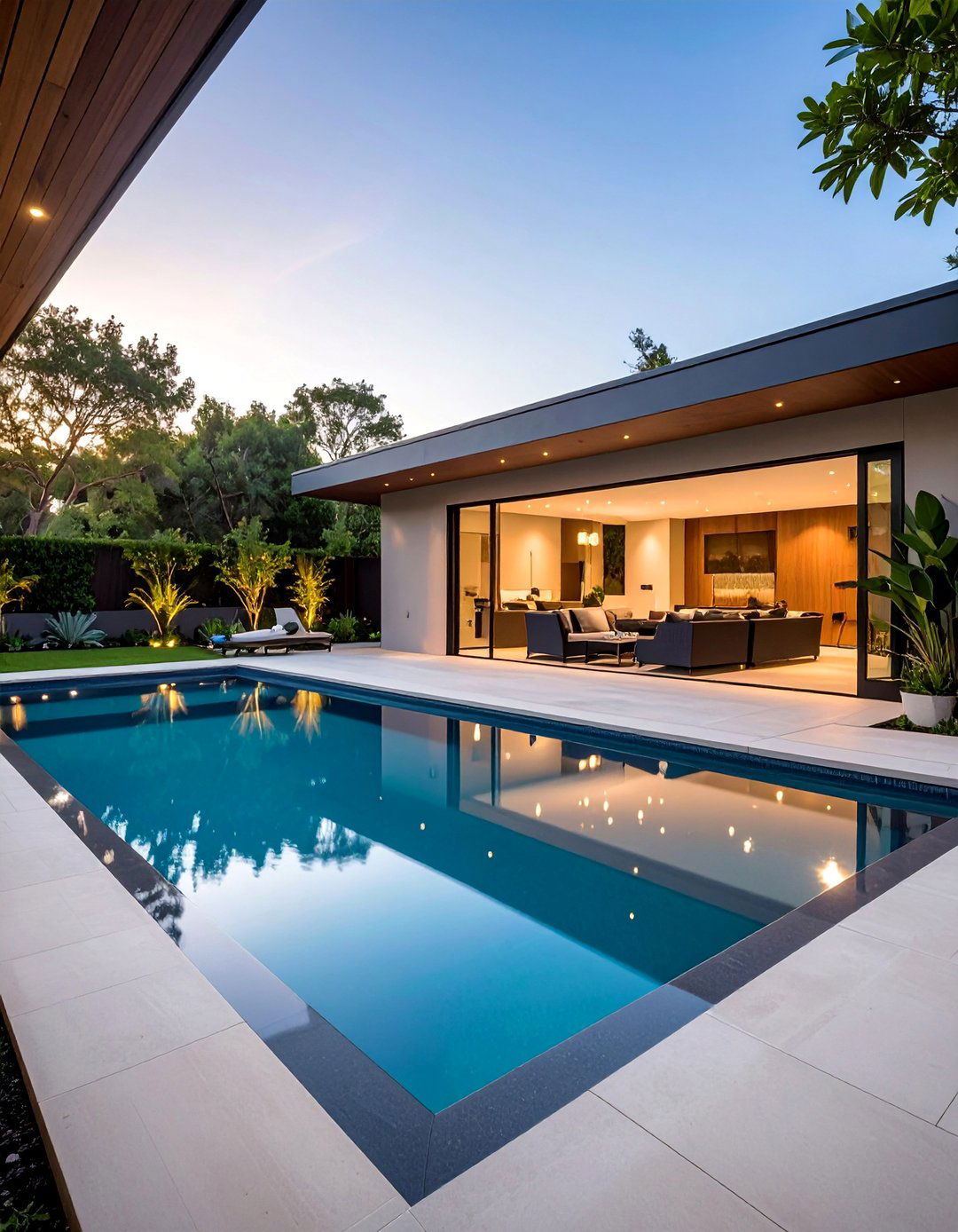 Perimeter Overflow Luxury - 20 Rectangle Pool With Hot Tub Designs for Backyards
