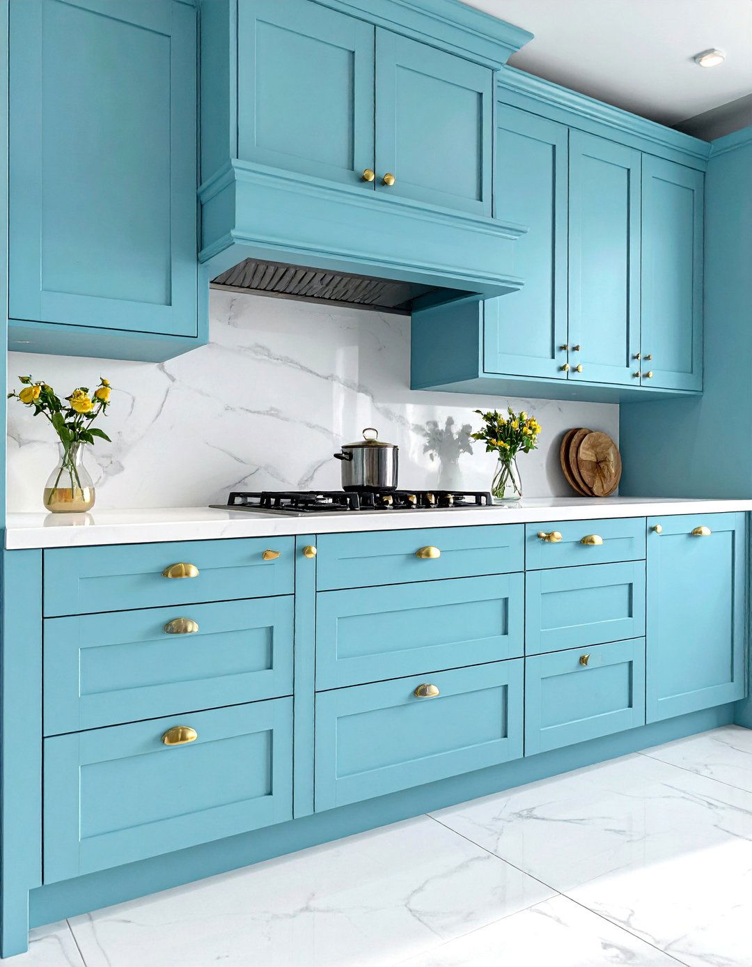 Periwinkle Blue Kitchen Cabinets With Gold Hardware - 30 Blue Kitchen Cabinets With Gold Hardware Ideas