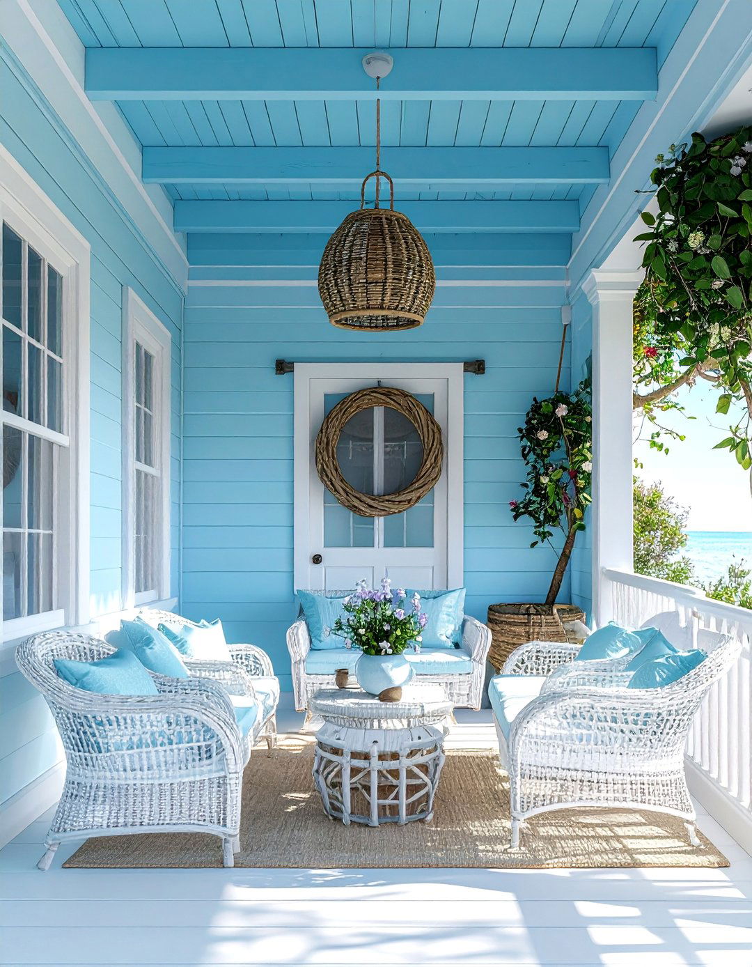 Periwinkle Blue Porch Ceiling - 20 Porch Paint Colors Ideas for a Welcoming Outdoor Space