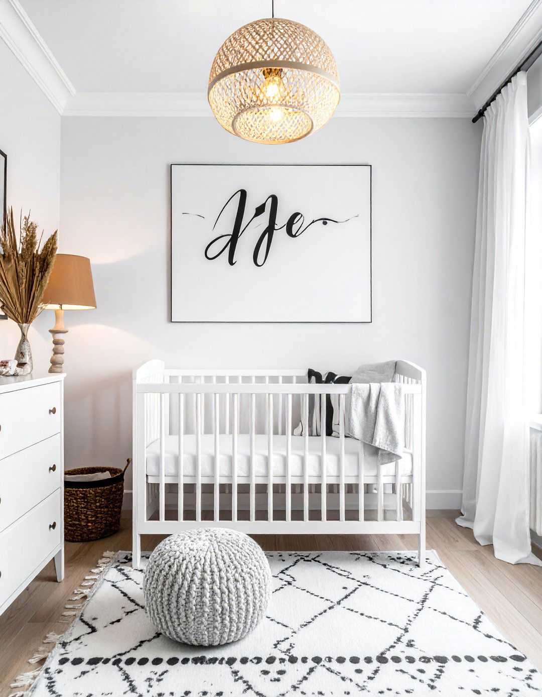Personalized Name Art in a Black and White Nursery - 25 Black and White Nursery Ideas for Timeless Style