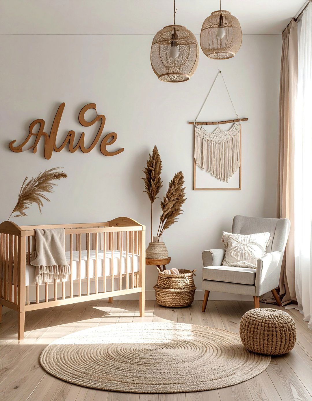 Personalized Wooden Name Sign - 30 Boho Nursery Ideas for a Cozy and Stylish Space