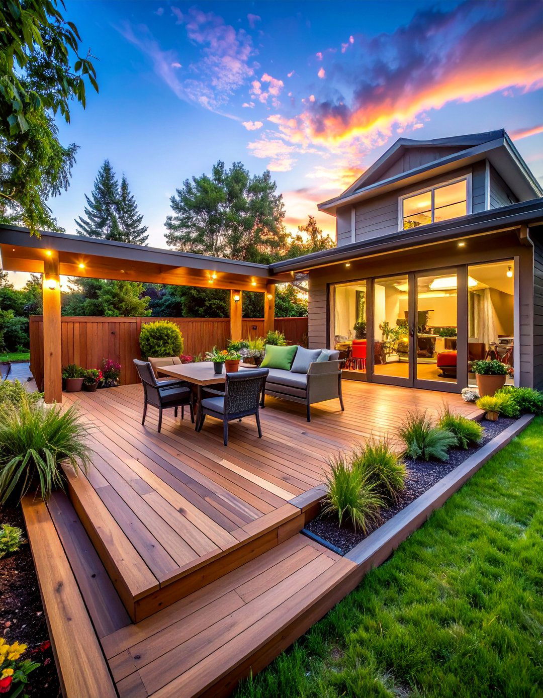 Pet Paradise Deck with Animal Friendly Patio - 30 Deck and Patio Combination Ideas for Outdoor Living