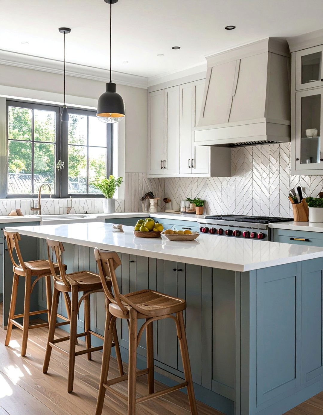 Picket Fence Ceramic Pattern - 40 Kitchen Backsplash Ideas for White Cabinets