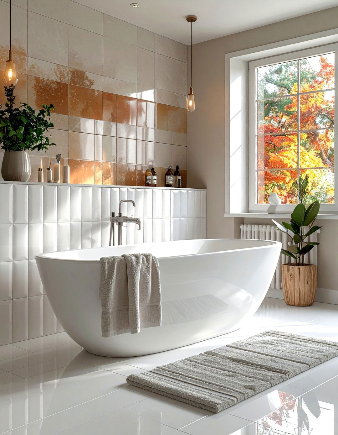 Picket Style Bathtub Tiles - 40 Bathtub Tile Ideas for a Stunning Bathroom
