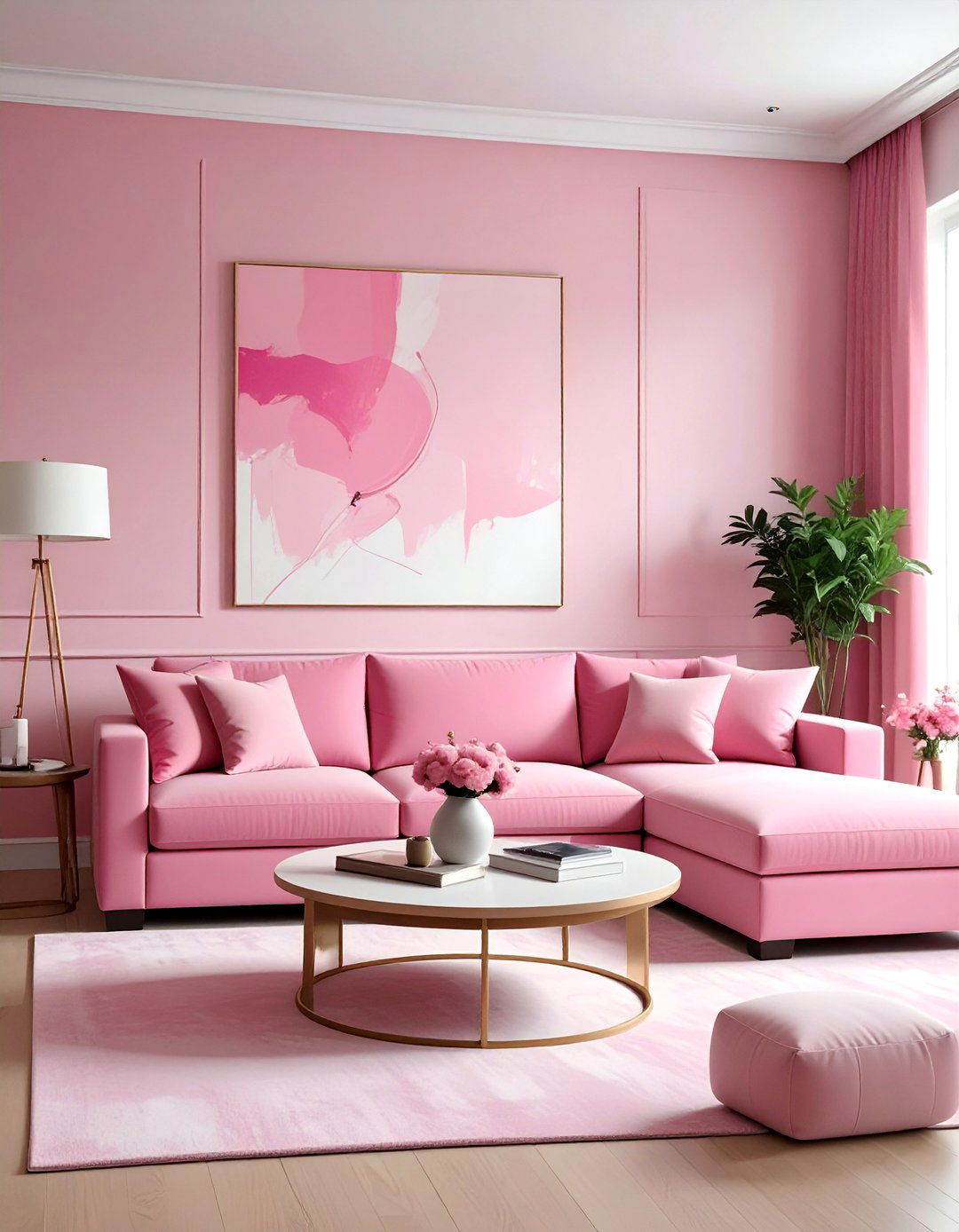 Pink Sectional Couch for Family Comfort - 20 Pink Couch Living Room Ideas for a Bold Look