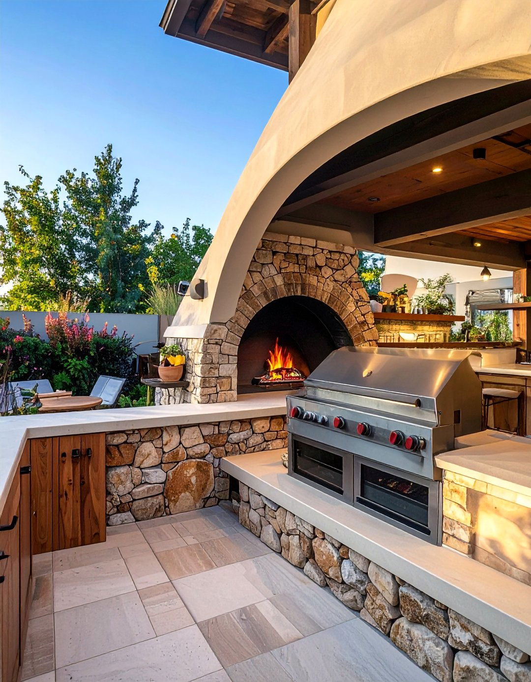 Pizza Oven Integration Design - 20 Luxury Outdoor Kitchen Ideas for Entertaining