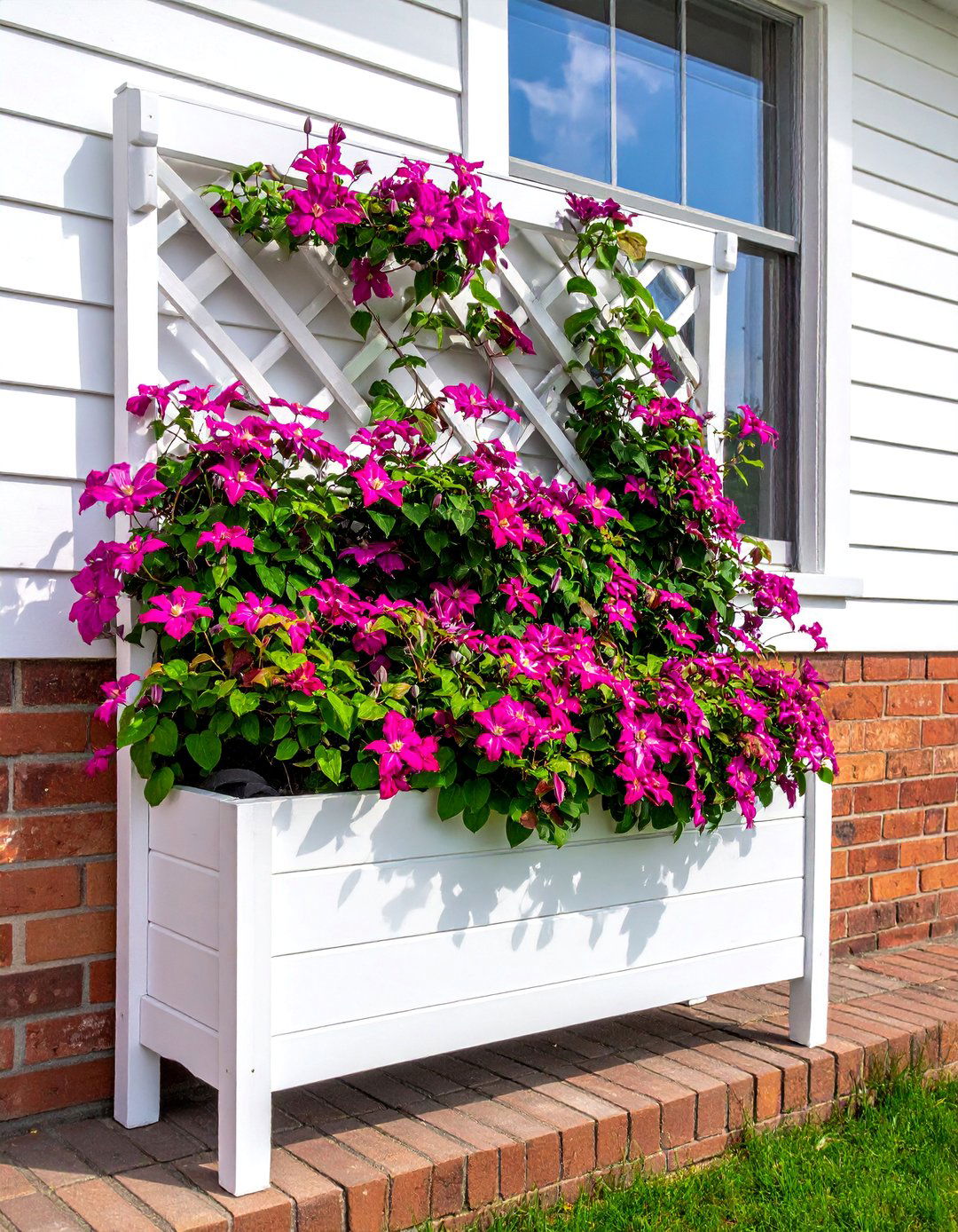 Planter Box with an Integrated Trellis - 30 Planter Box Ideas for Beautiful Gardens