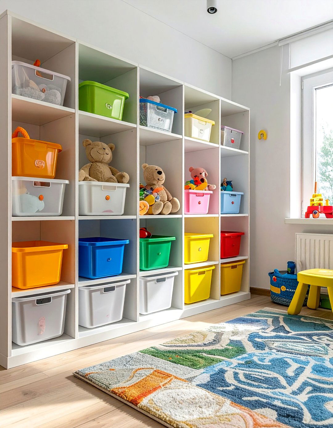 Playroom Color Coded Systems - 40 Toy Storage Ideas to Keep Your Home Organized