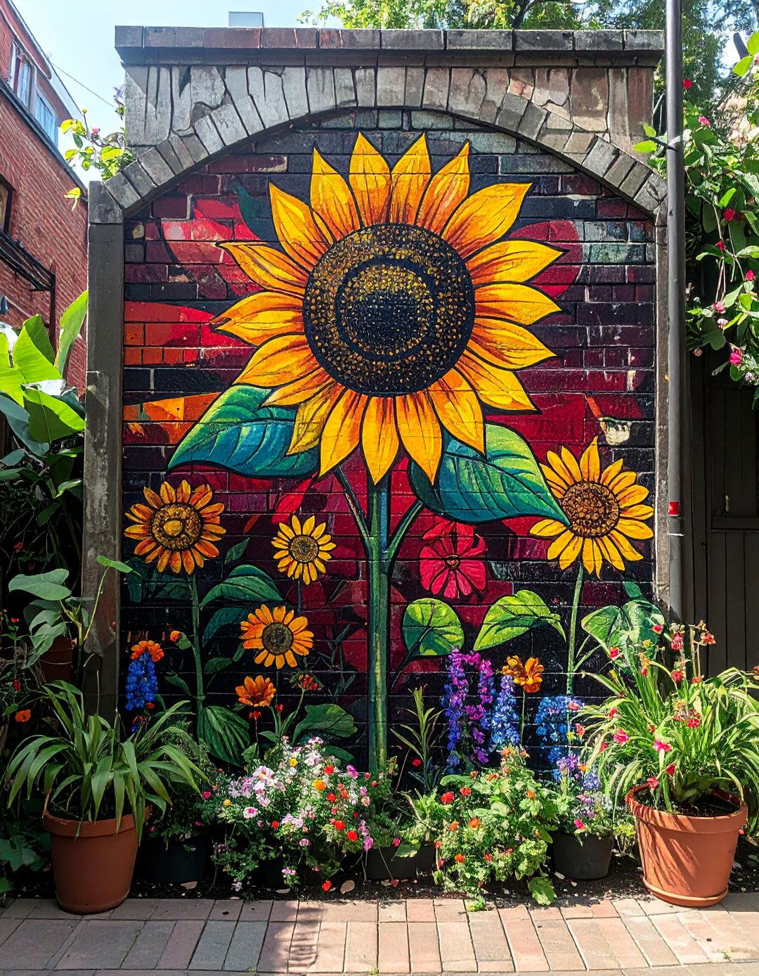 Pop Art Inspired Garden Mural - 30 Garden Mural Ideas to Brighten Your Outdoor Space