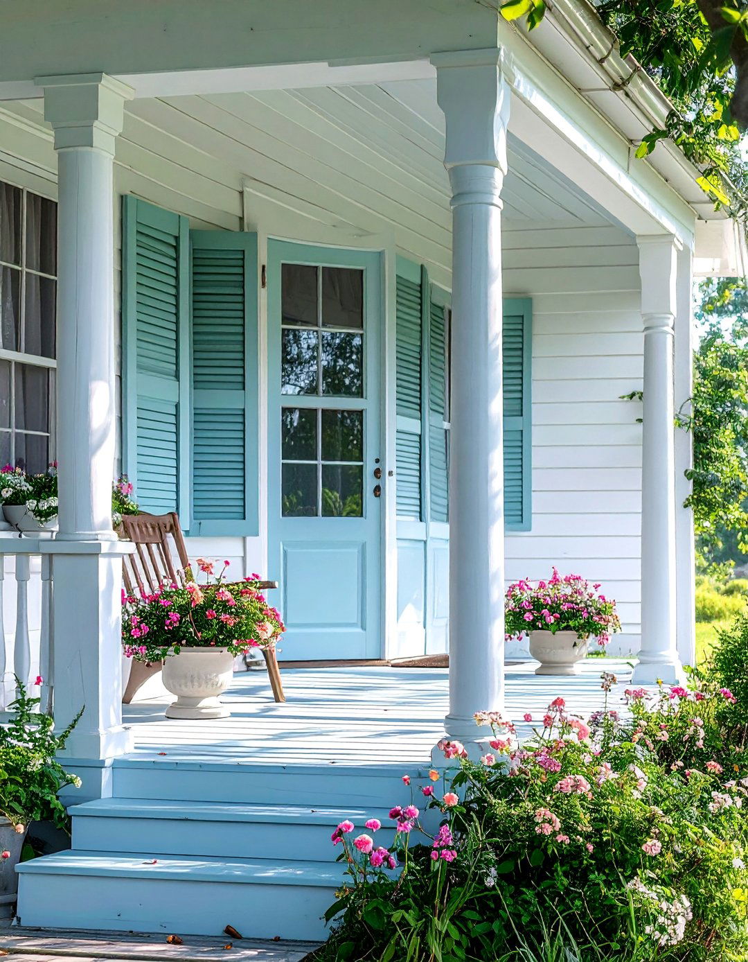 Powder Blue Porch Details - 20 Porch Paint Colors Ideas for a Welcoming Outdoor Space