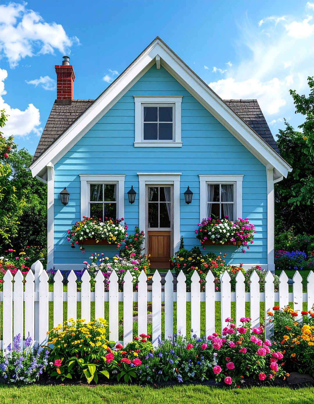 Powder Blue for a Charming Cottage - 30 Blue Exterior House Paint Ideas for Curb Appeal
