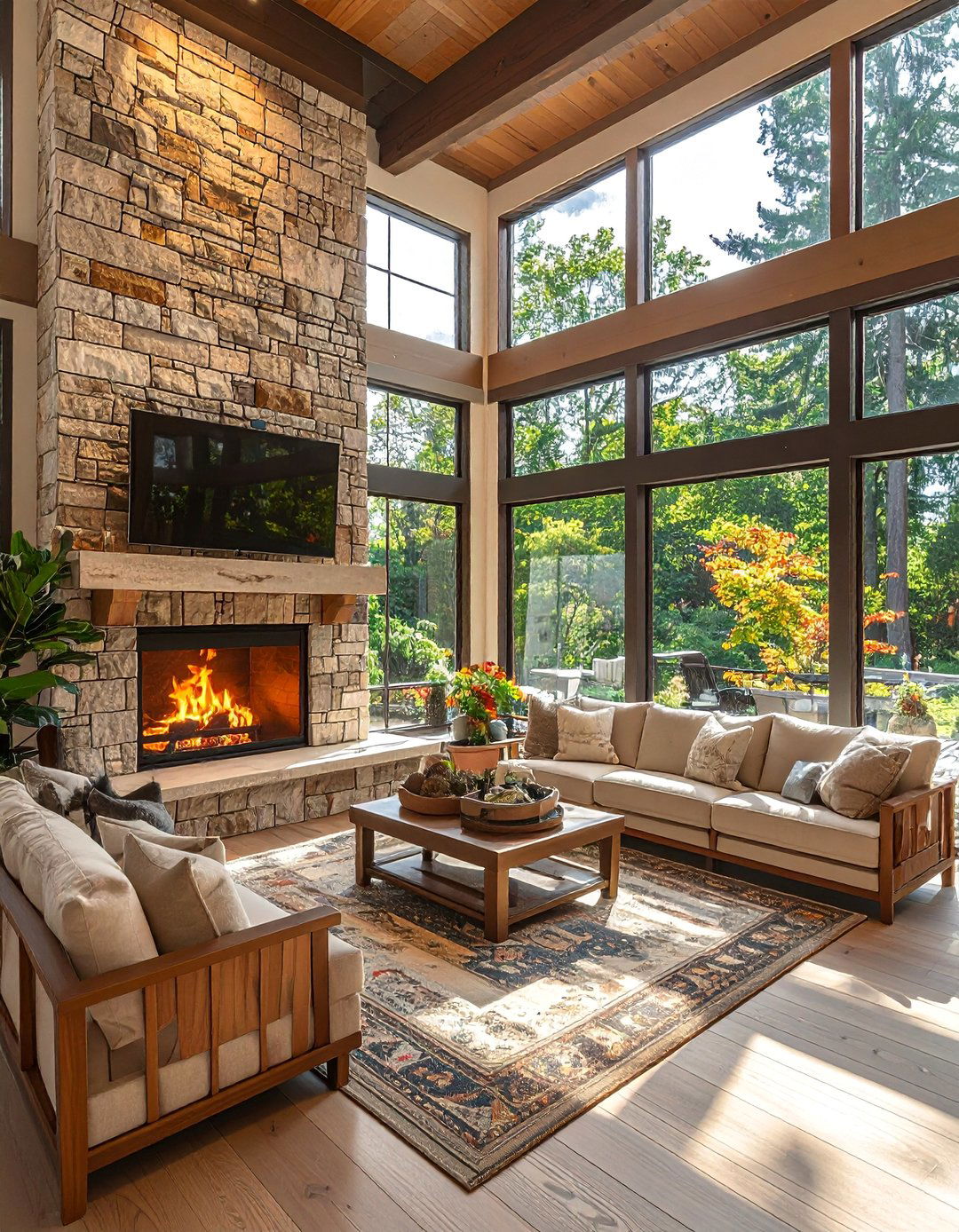 Prairie Style Fireplace Sunrooms - 30 Sunrooms With Fireplaces for Cozy Living