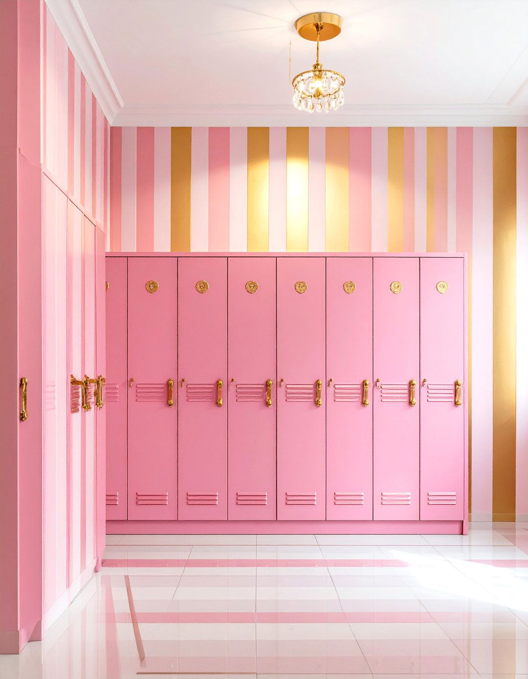 Preppy Pink and Gold Paradise - 30 Locker Decor Ideas for Stylish and Functional Spaces