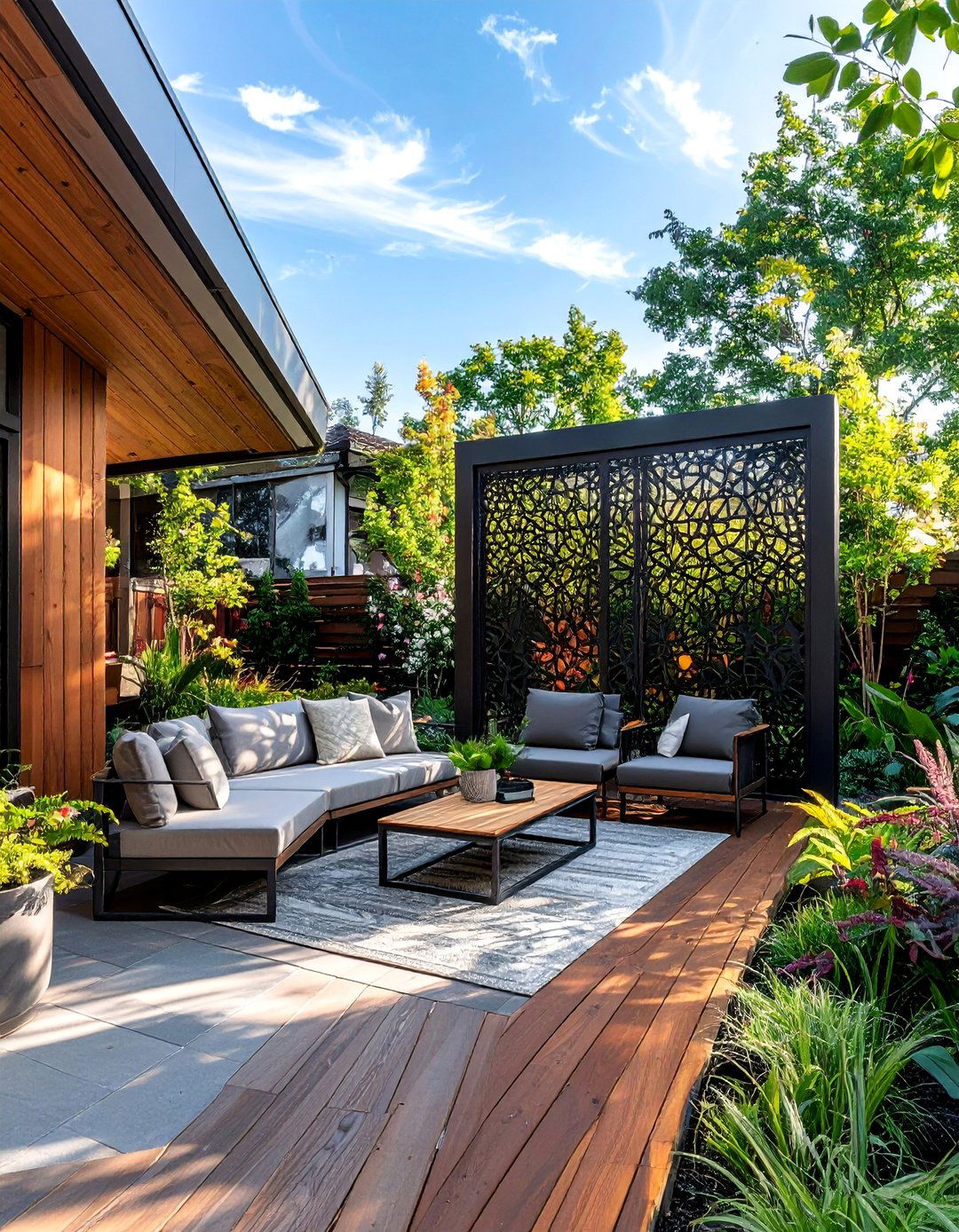 Privacy Screen Sanctuary - 30 Patio Deck Ideas to Elevate Your Outdoor Living