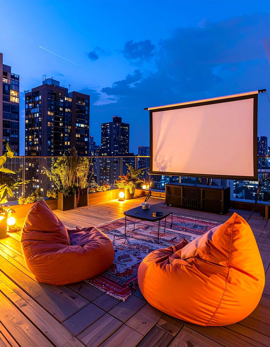 Projection Screen for a Loft Balcony Movie Night - 20 Loft Balcony Ideas to Maximize Your Urban Space
