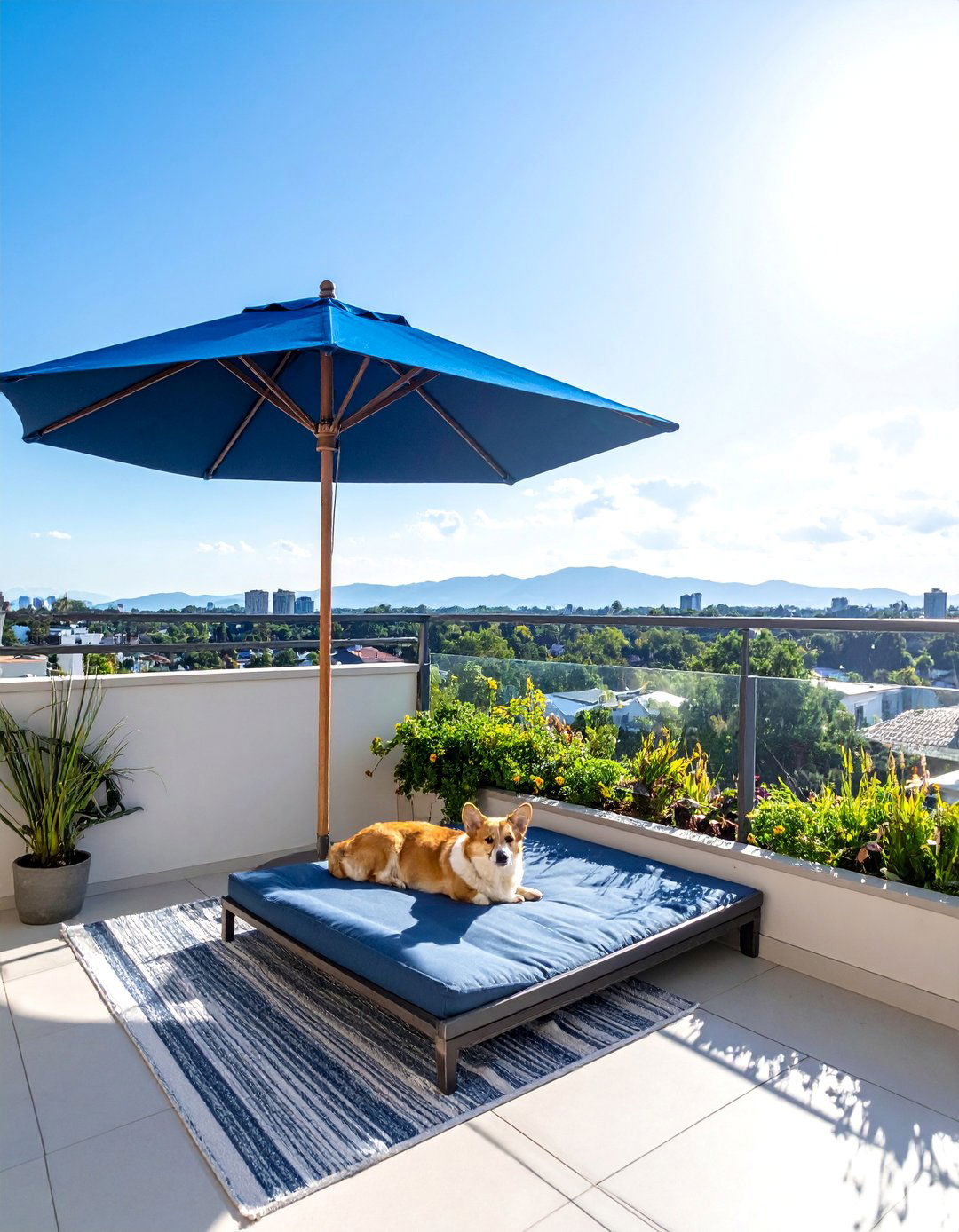 Provide Essential Shade with a Pet Friendly Umbrella - 20 Dog Balcony Ideas for a Pet-Friendly Outdoor Space