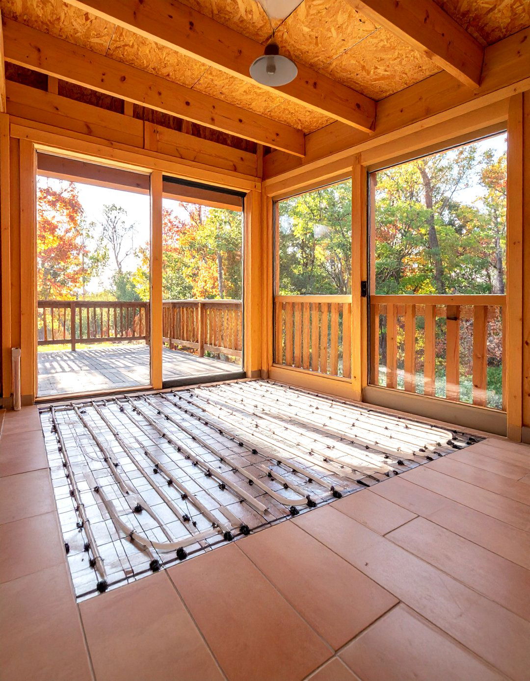 Radiant Floor Heating Installation - 25 Enclosed Porch Ideas for Year-Round Enjoyment