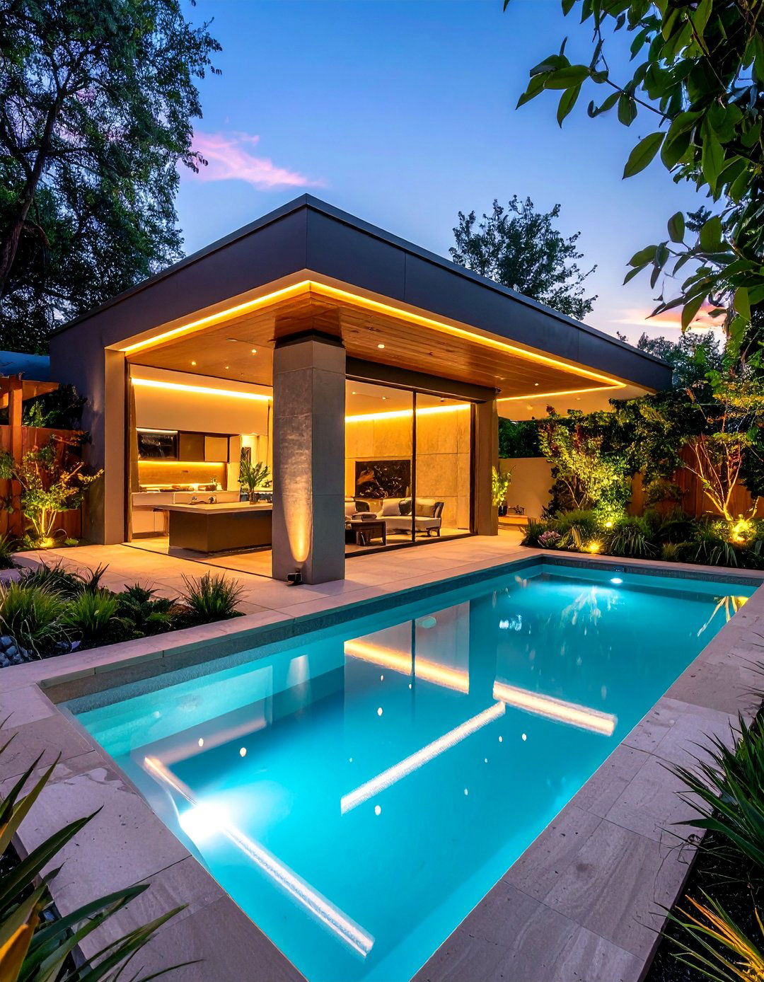 Raised Bond Beam Design - 20 Rectangle Pool With Hot Tub Designs for Backyards
