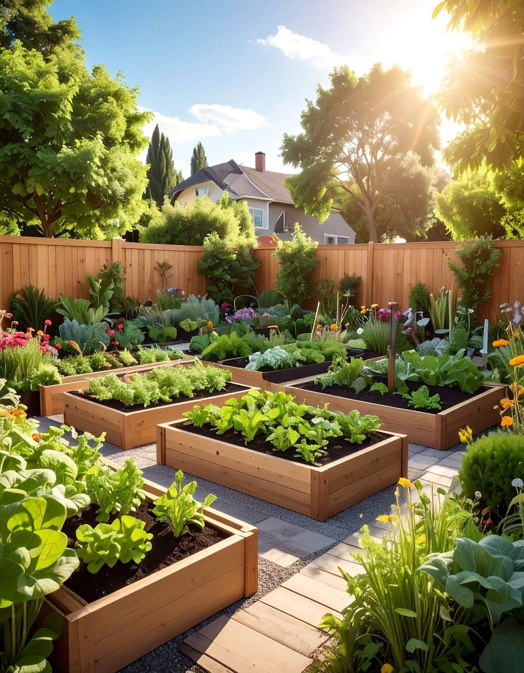 Raised Garden Bed Growing System - 25 Backyard Oasis Ideas for Relaxing Outdoor Spaces