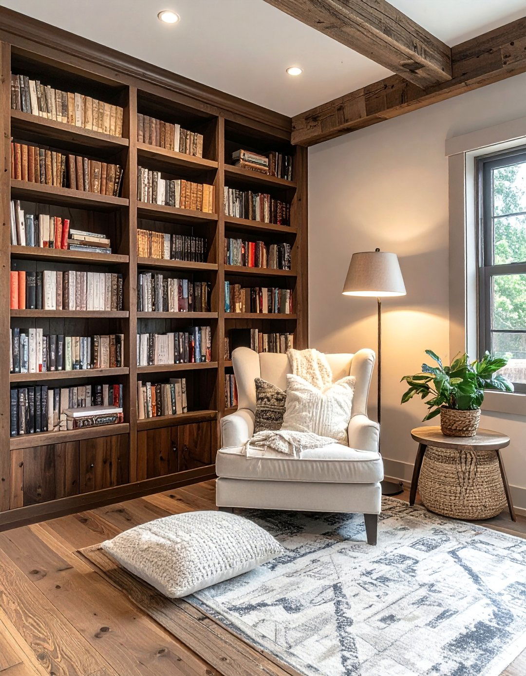 Reading Nook Library - 25 Rustic Basement Ideas for a Cozy and Inviting Space