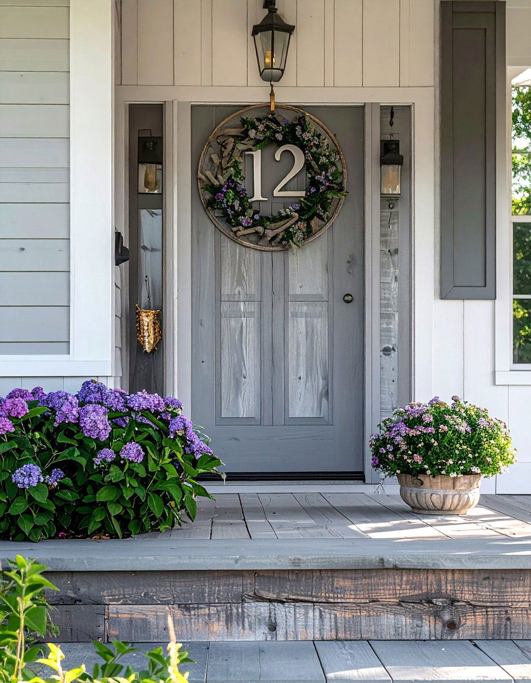 Reclaimed Wood Background House Numbers - 40 House Number Ideas for Curb Appeal