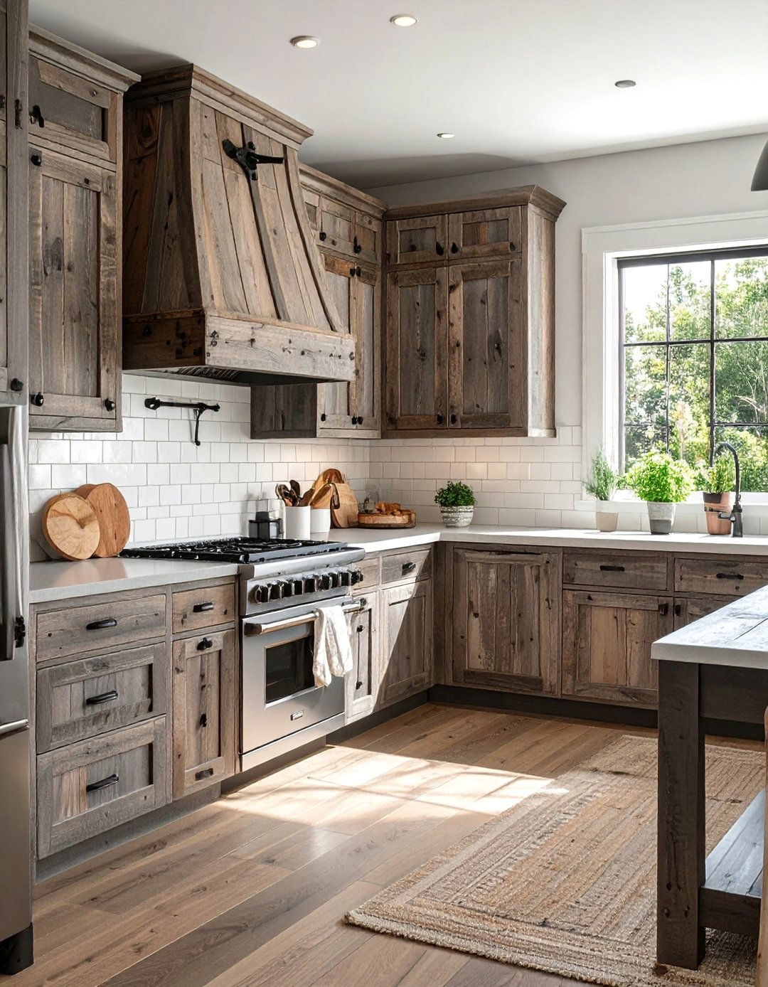 Reclaimed Wood Cabinet Design - 20 Primitive Kitchen Ideas for a Rustic and Cozy Feel