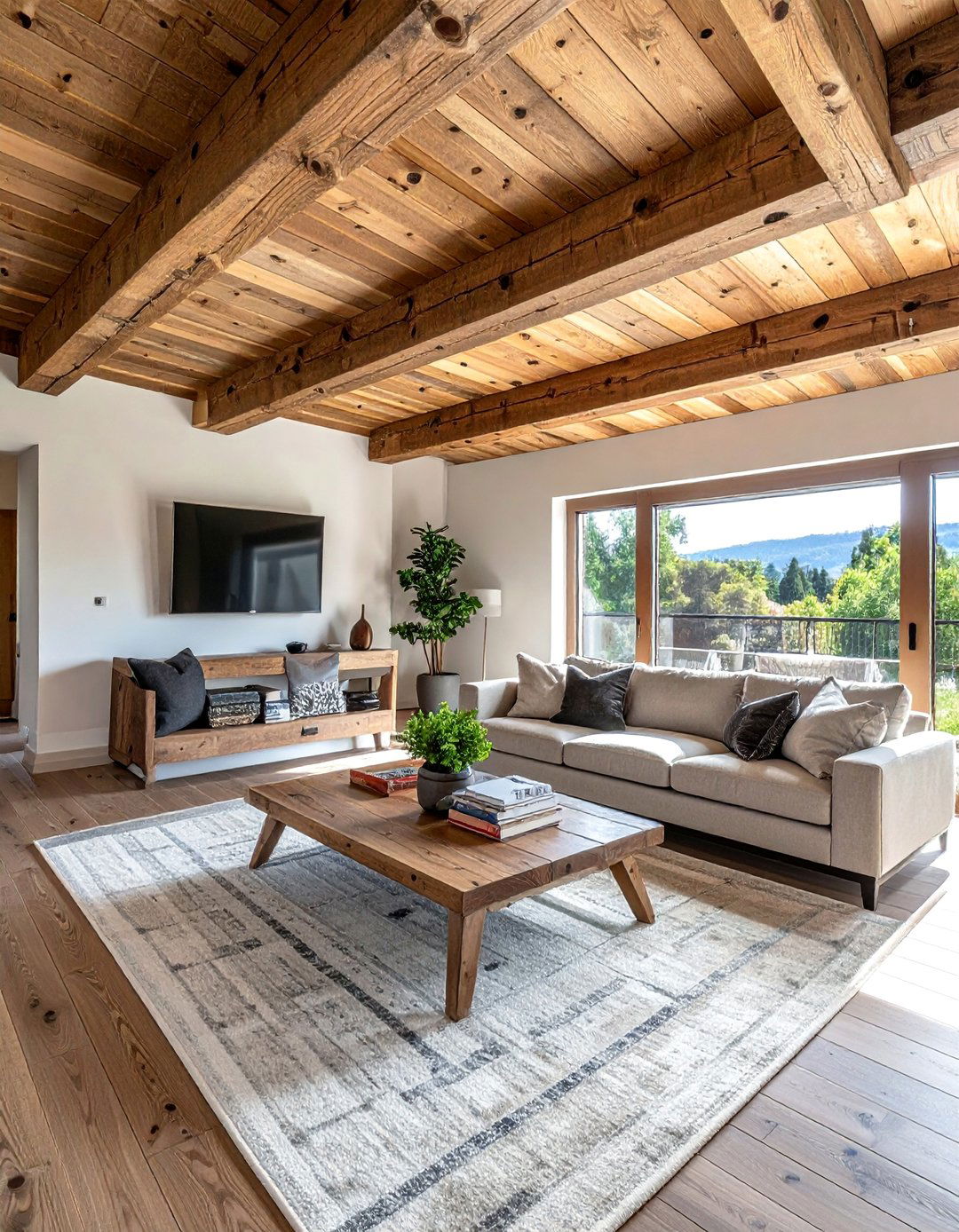 Reclaimed Wood Ceiling Beams - 25 Wooden Interior Design Ideas for a Rustic Charm