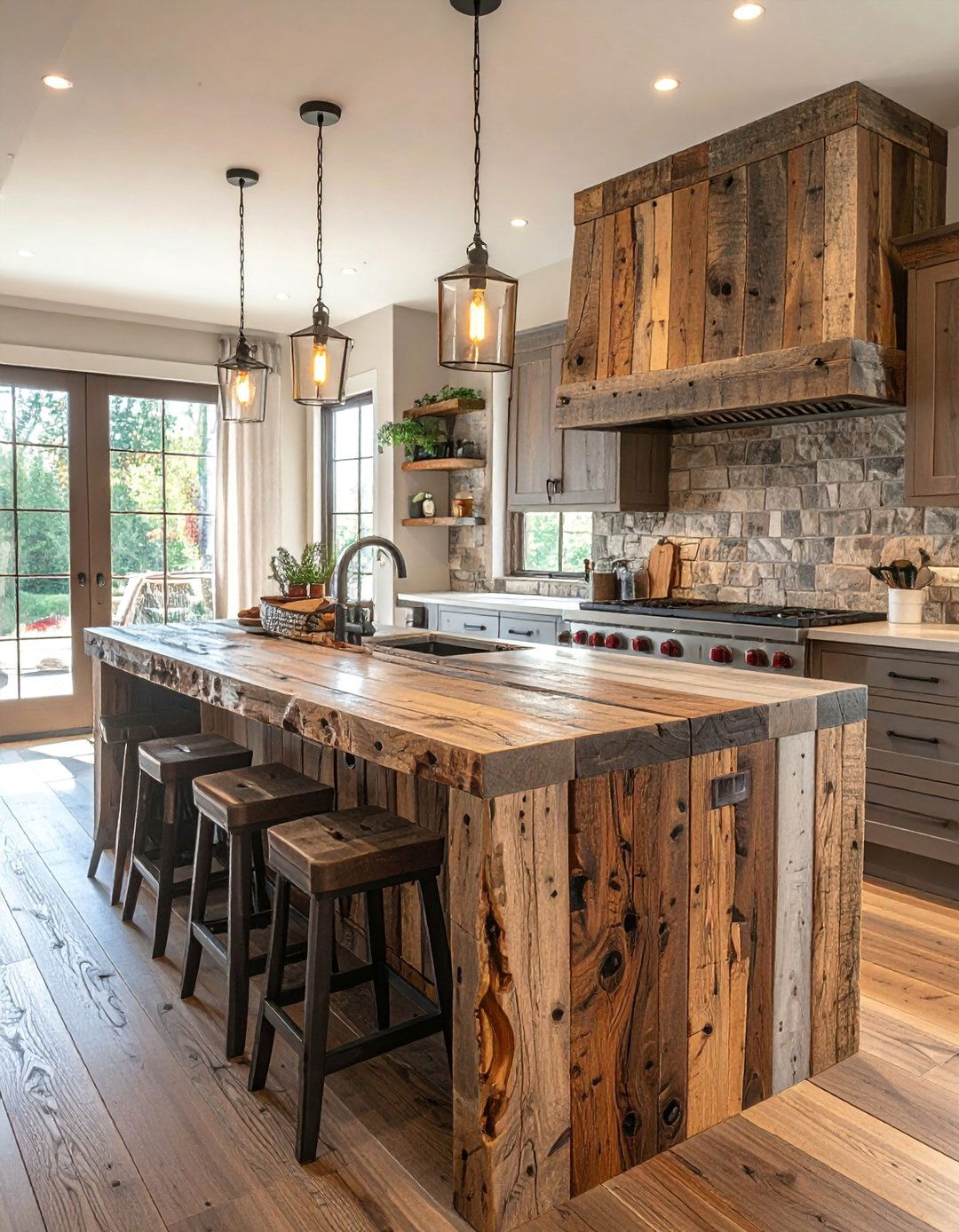 Reclaimed Wood Farmhouse Kitchen Island - 25 Farmhouse Kitchen Island Ideas for a Functional Space